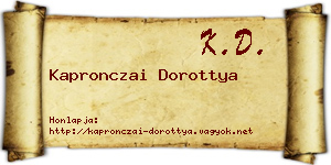 Kapronczai Dorottya névjegykártya