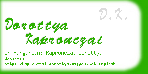 dorottya kapronczai business card